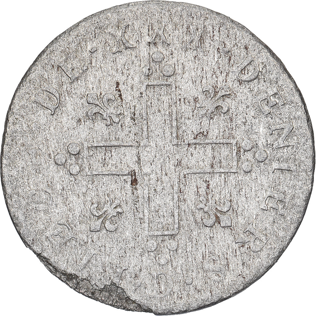 Francia, Louis XIV, XXX Deniers aux 2 L couronnés, 1712, Lyon, Vellón, BC+