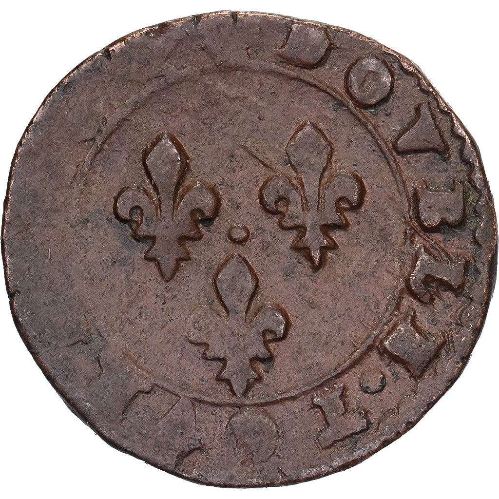 Frankreich, Henri III, Double tournois, buste à droite; au col plat, Paris