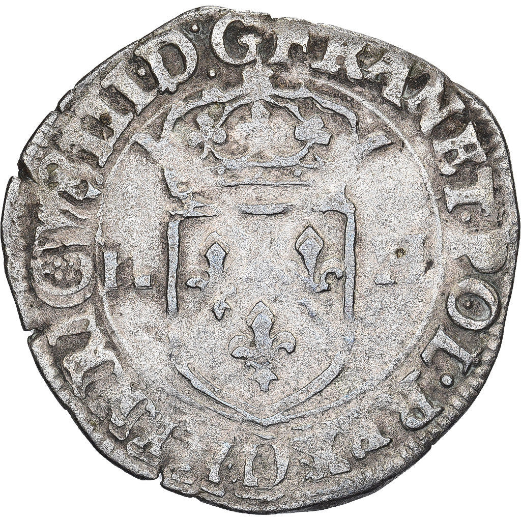 Francja, Henri III, Douzain 1er type,revers aux 4 couronnelles, 1589, Lyon