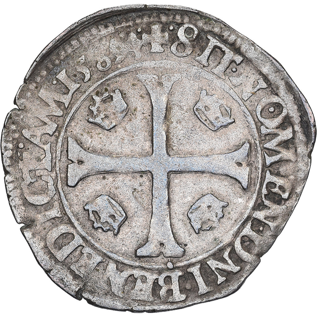 Francja, Henri III, Douzain 1er type,revers aux 4 couronnelles, 1589, Lyon