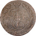 Rusia, Catherine II, 5 Kopeks, 1770, Ekaterinbourg, Cobre, MBC, KM:59.3