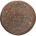 Rusia, Catherine II, 5 Kopeks, 1775, Ekaterinbourg, Cobre, MBC, KM:59.3