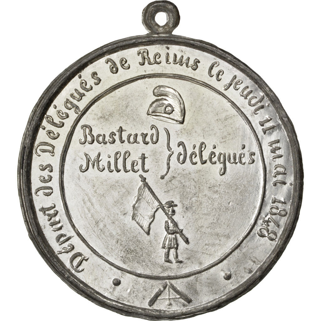 France, Médaille, French Second Republic, 1848, Etain, SUP