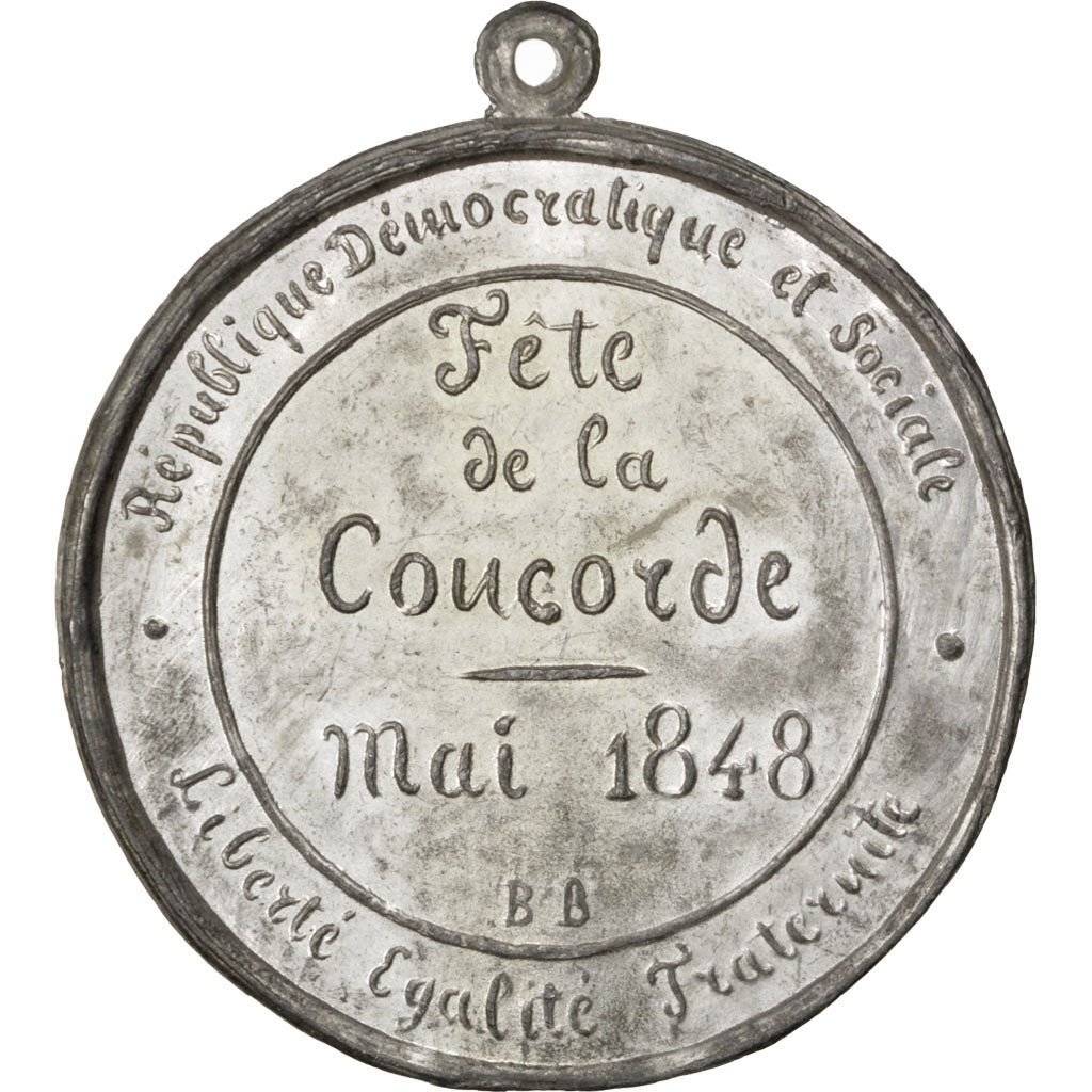 França, medalha, Segunda República Francesa, 1848, Estanho, AU(55-58)