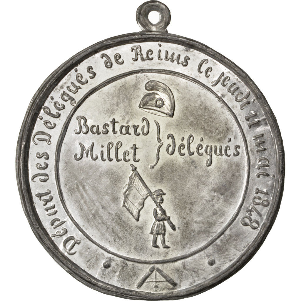 França, medalha, Segunda República Francesa, 1848, Estanho, AU(55-58)