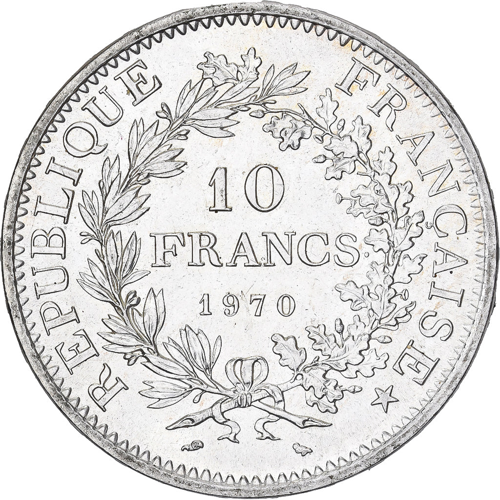 France, 10 Francs, Hercule, 1970, Paris, Silver, MS(60-62), Gadoury:813, KM:932
