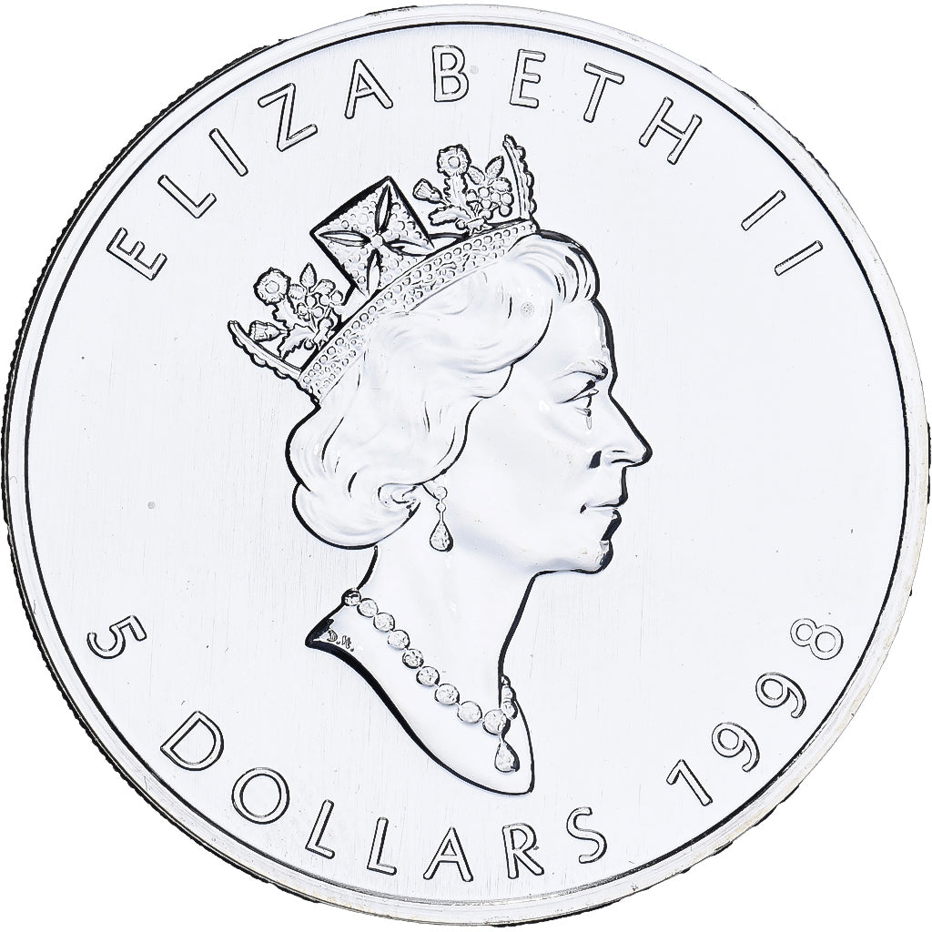Canada, Élisabeth II, 5 Dollars, 1998, Royal Canadian Mint, 1 Oz, Argent, FDC