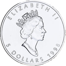 Canada, Élisabeth II, 5 Dollars, 1998, Royal Canadian Mint, 1 Oz, Argent, FDC