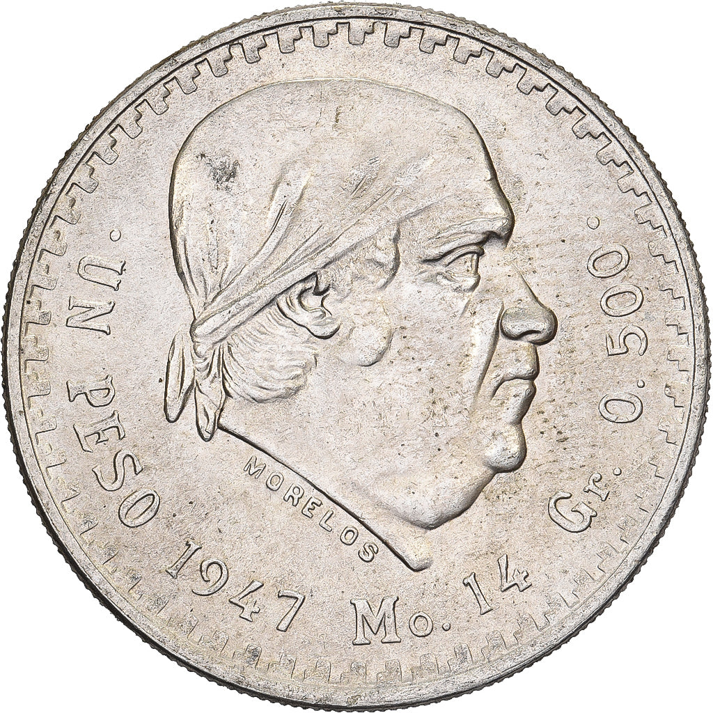 Mexiko, Peso, 1947, Mexico City, Silber, VZ, KM:456