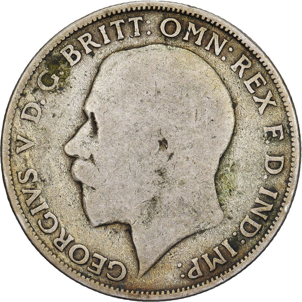 Gran Bretaña, George V, Florin, Two Shillings, 1921, Plata, BC+, KM:817a