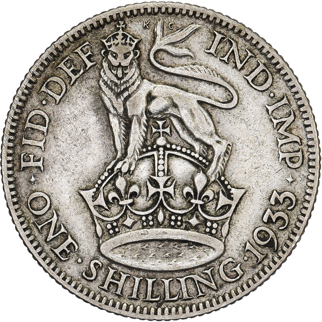 Wielka Brytania, George V, Shilling, 1933, Srebro, EF(40-45), KM:833
