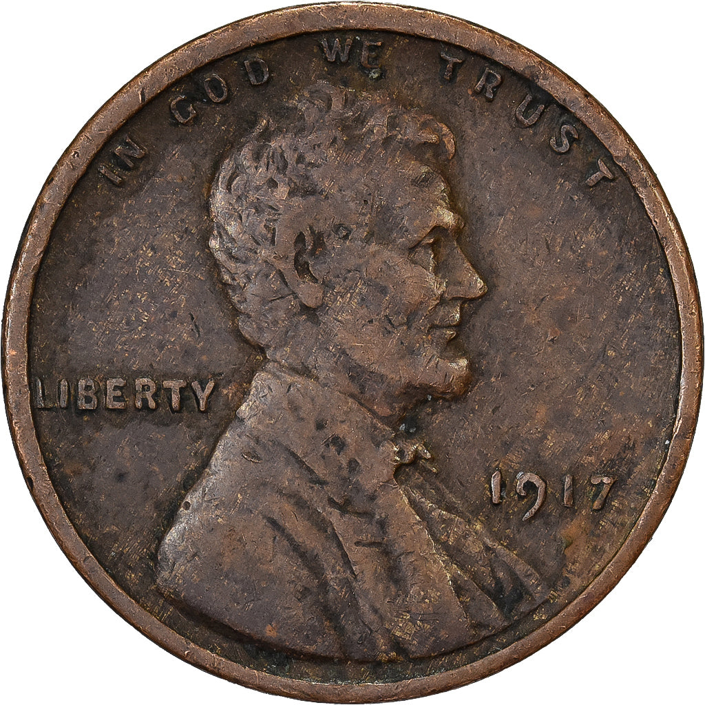 États-Unis, Cent, Lincoln, 1917, U.S. Mint, Bronze, TTB, KM:132