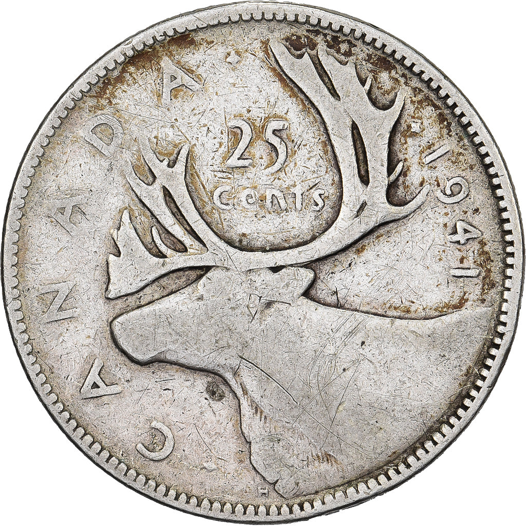 Canadá, George VI, 25 Cents, 1941, Royal Canadian Mint, Prata, VF(30-35), KM:35