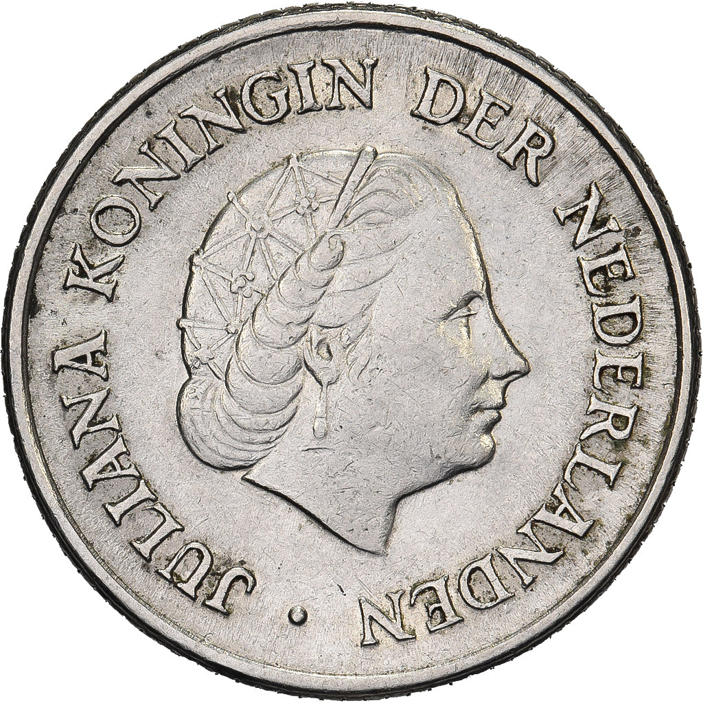 Países Bajos, Juliana, 25 Cents, 1950, Níquel, MBC, KM:183