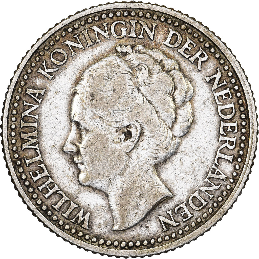 Países Bajos, Wilhelmina I, 1/2 Gulden, 1922, Plata, MBC, KM:160