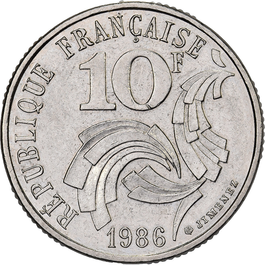 Frankrijk, 10 Francs, Jimenez, 1986, Paris, Nickel, PR, Gadoury:824, KM:959