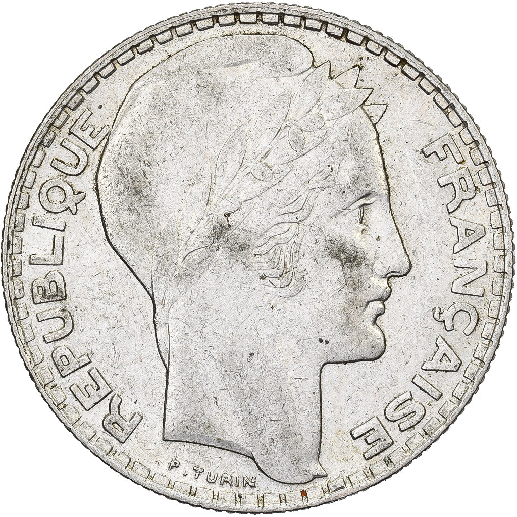 Francja, 10 Francs, Turin, 1938, Paris, Srebro, AU(50-53), Gadoury:801, KM:878