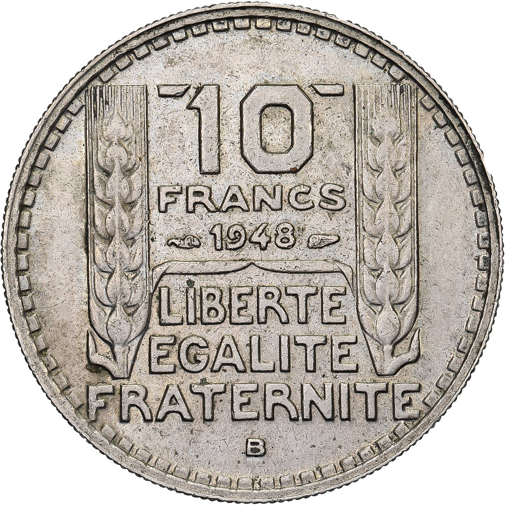 France, 10 Francs, Turin, 1948, Beaumont - Le Roger, Copper-nickel, EF(40-45)
