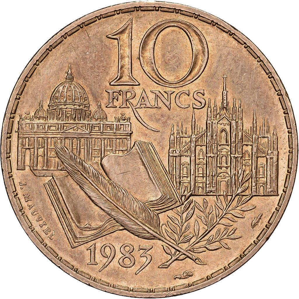 Francia, 10 Francs, Stendhal, 1983, Paris, Tranche A, Nichel-bronzo, BB+
