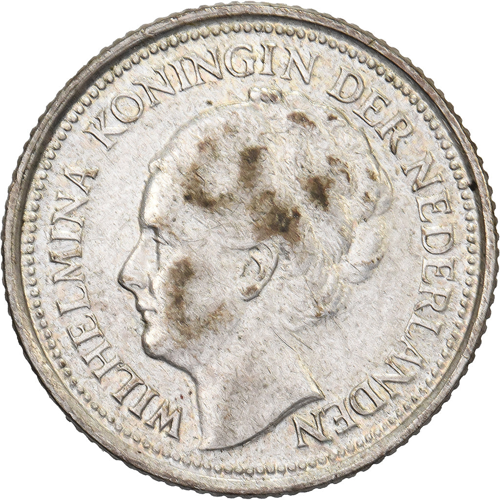 Países Bajos, Wilhelmina I, 10 Cents, 1936, Plata, MBC, KM:163
