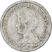 Países Bajos, Wilhelmina I, 25 Cents, 1914, Plata, BC+, KM:146