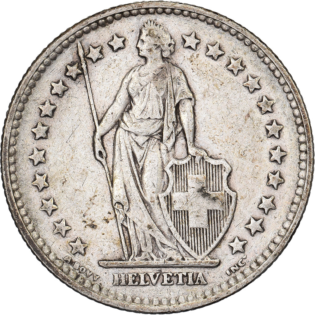 Switzerland, 2 Francs, 1921, Bern, Silver, EF(40-45), KM:21