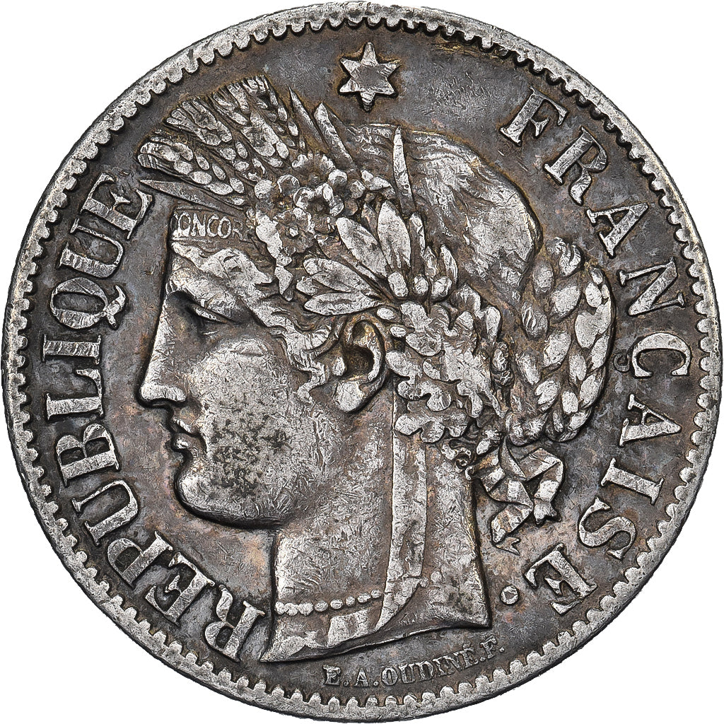 Francia, 2 Francs, Cérès, 1887, Paris, Plata, MBC+, Gadoury:530a, KM:817.1