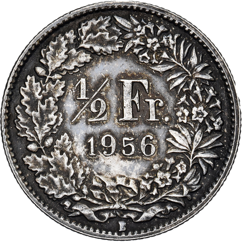 Suisse, 1/2 Franc, 1956, Bern, Argent, TTB+, KM:23