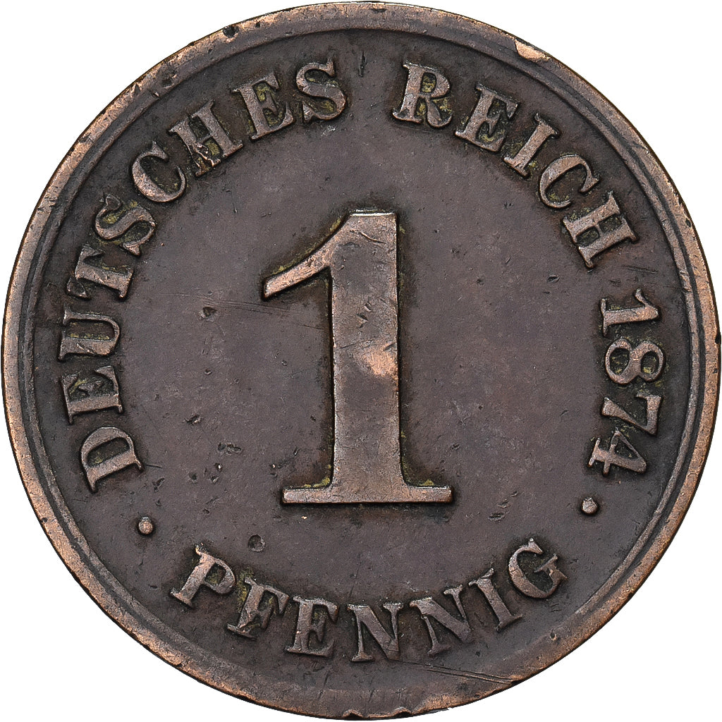 Empire allemand, Wilhelm I, Pfennig, 1874, Frankfurt, Cuivre, TTB, KM:1