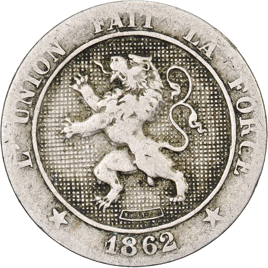 Belgia, Leopold I, 5 Centimes, 1862, Miedź-Nikiel, VF(30-35), KM:21