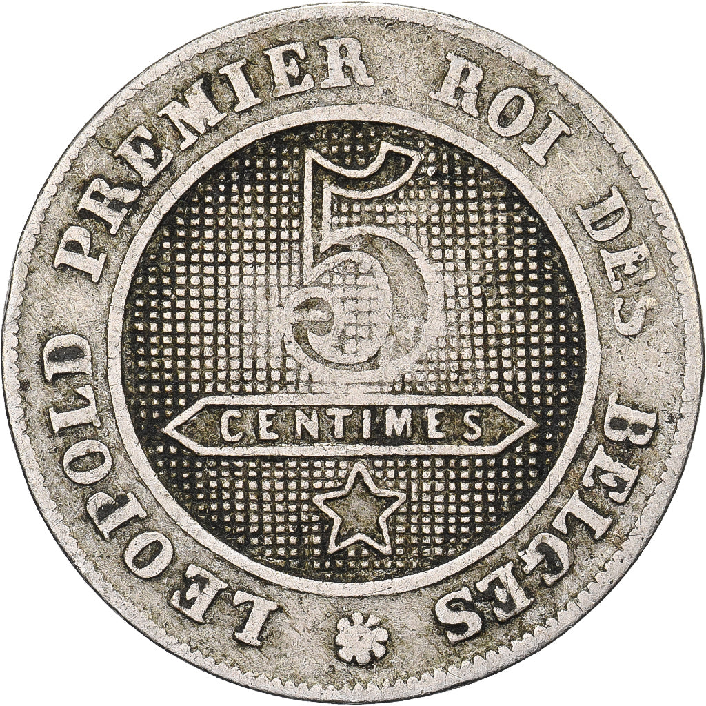 Belgia, Leopold I, 5 Centimes, 1862, Miedź-Nikiel, VF(30-35), KM:21