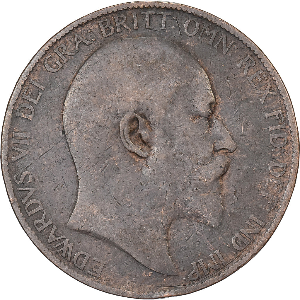 Groot Bretagne, Edward VII, Penny, 1905, Bronzen, FR+, KM:794.2