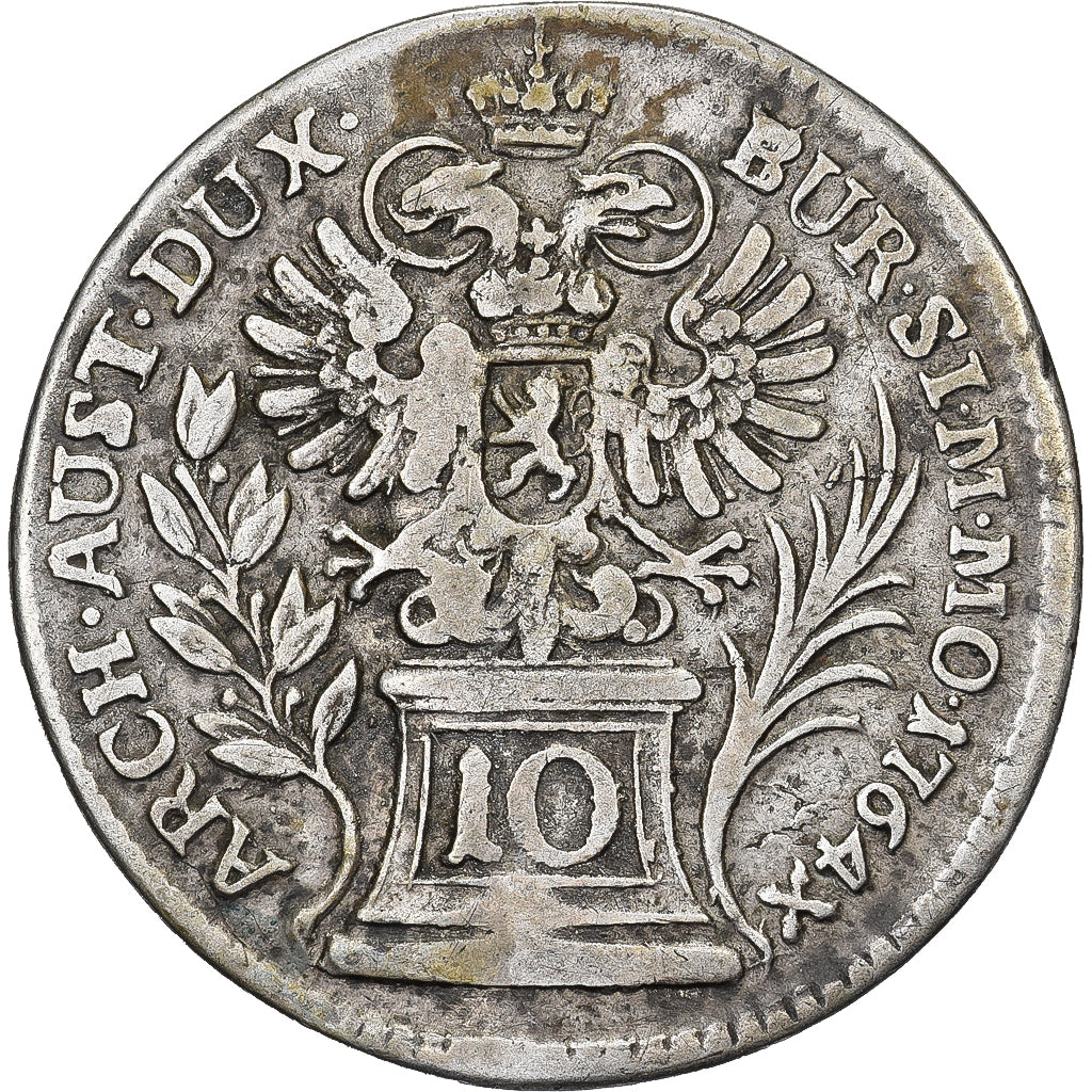 Austria, Maria Theresa, 10 Kreuzer, 1764, Hall, Srebro, VF(30-35), KM:1809