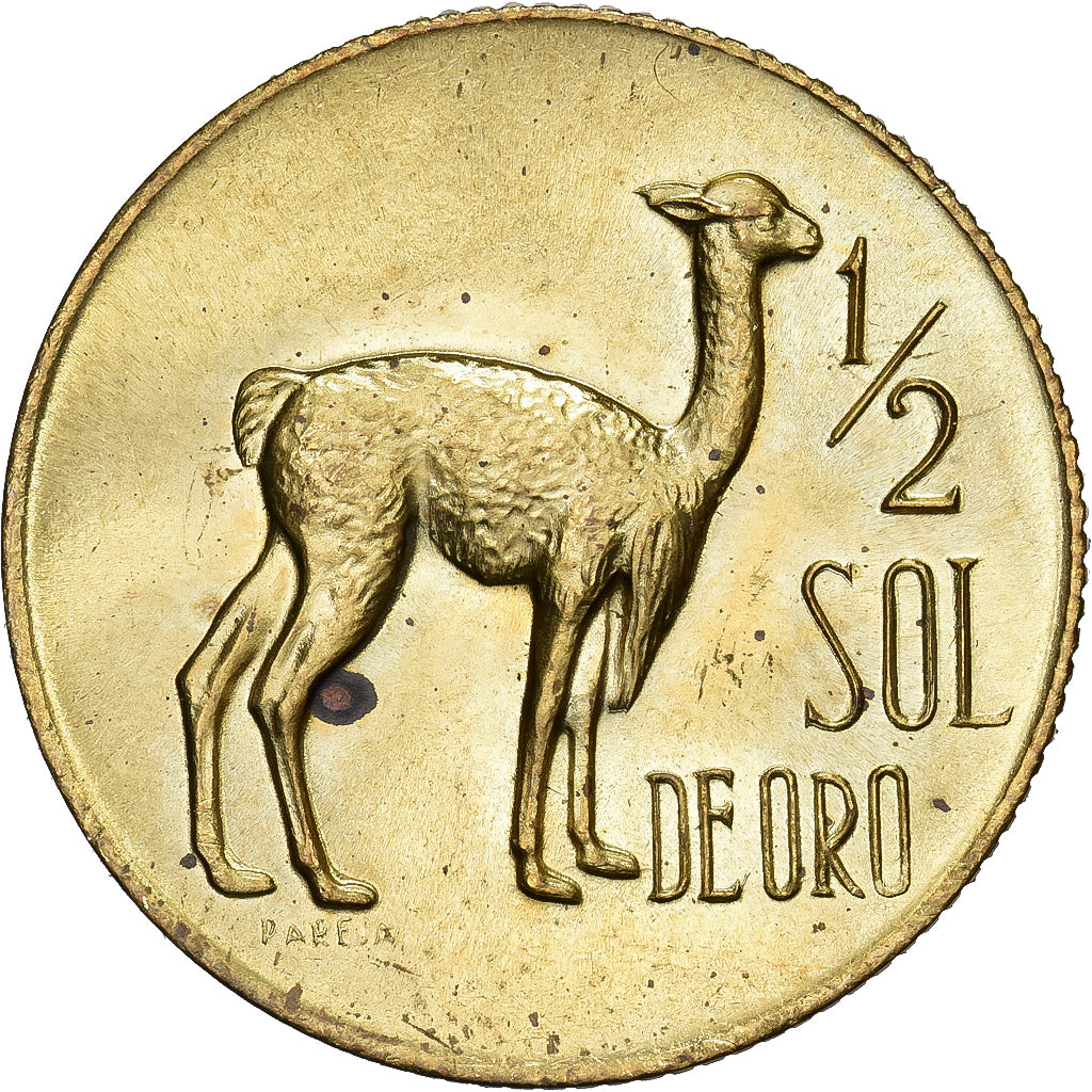 Pérou, 1/2 Sol, 1967, Lima, Laiton, SUP, KM:247