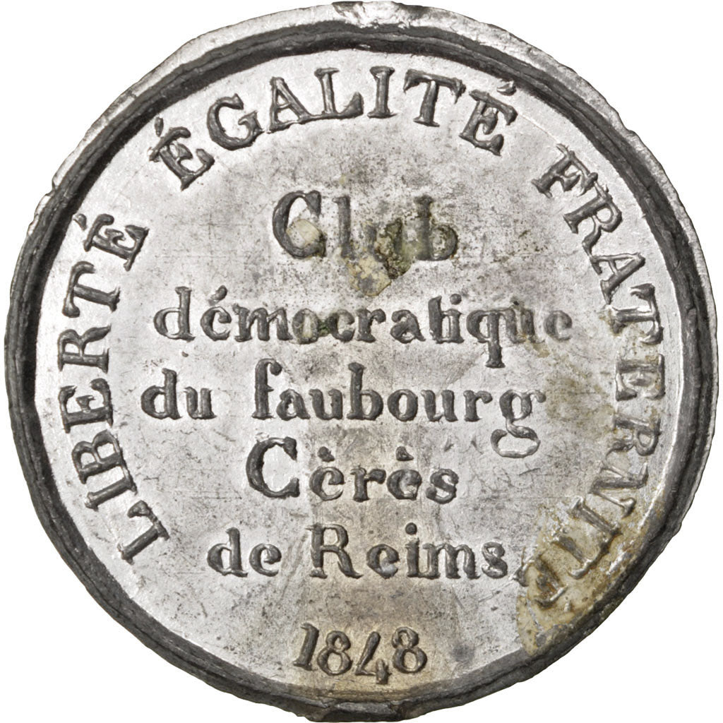 France, Médaille, French Second Republic, 1848, Etain, SUP
