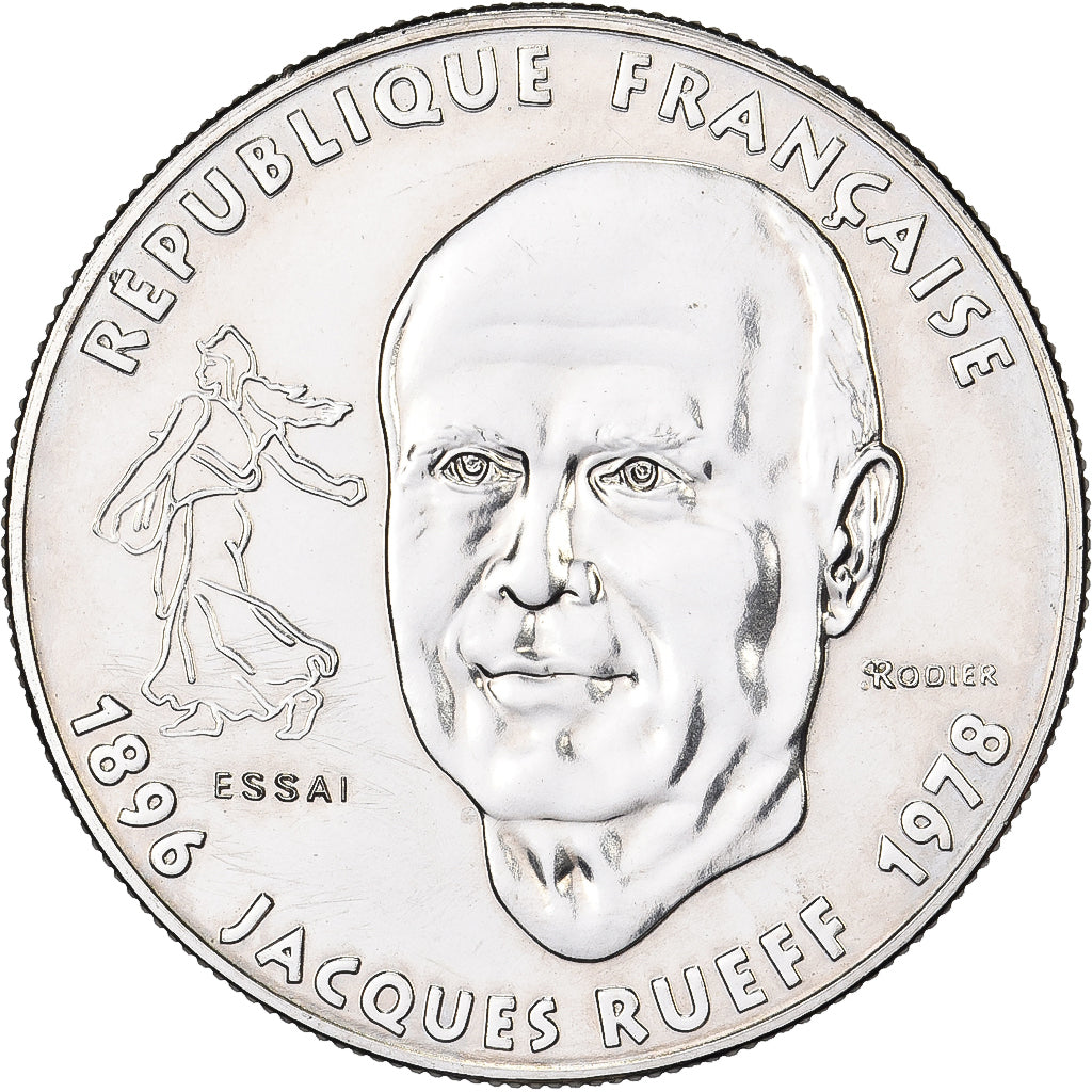 Frankrijk, 1 Franc, Jacques Rueff, 1996, Pessac, ESSAI, Nickel, PR+, Gadoury:481
