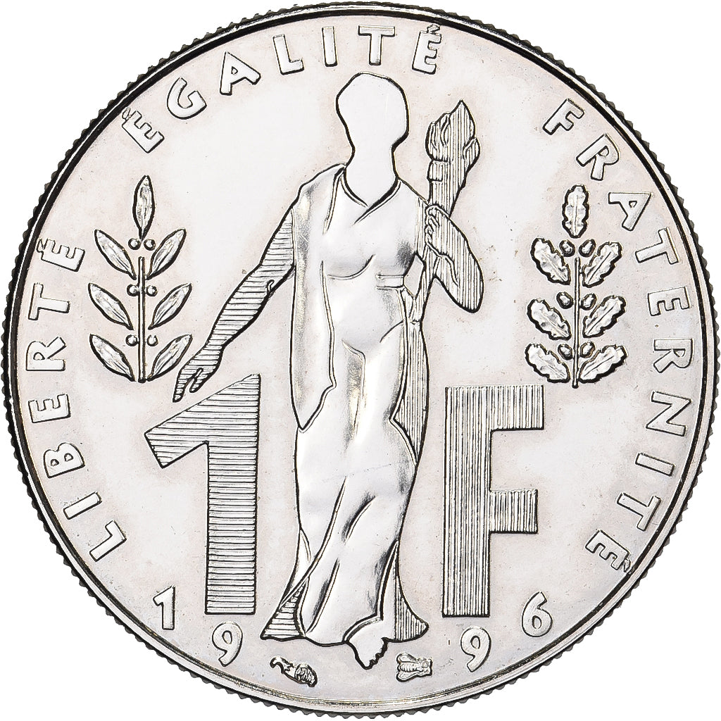 Frankrijk, 1 Franc, Jacques Rueff, 1996, Pessac, ESSAI, Nickel, PR+, Gadoury:481