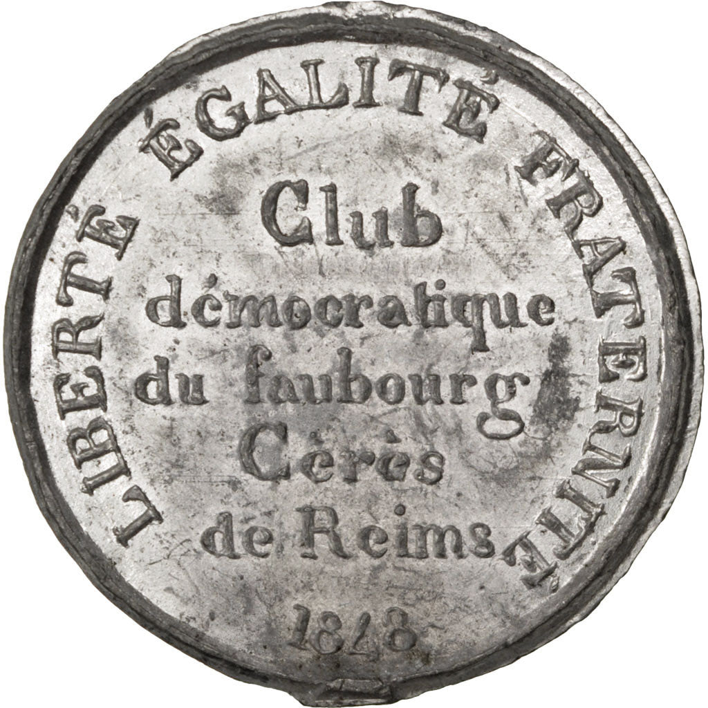 Francja, medal, Druga Republika Francuska, 1848, Cyna, AU(55-58)