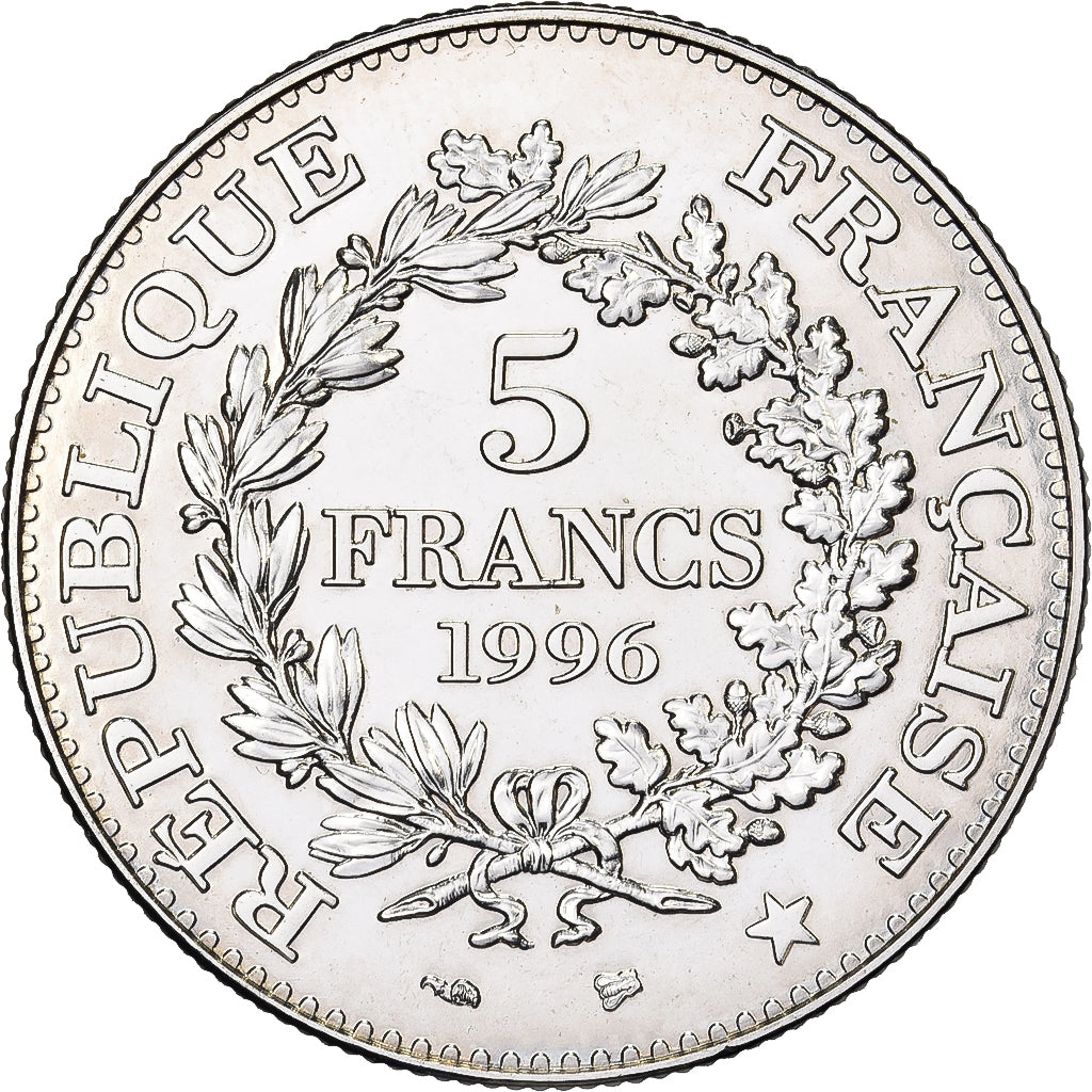 France, 5 Francs, Hercule, 1996, Pessac, ESSAI, Copper-Nickel Plated Nickel