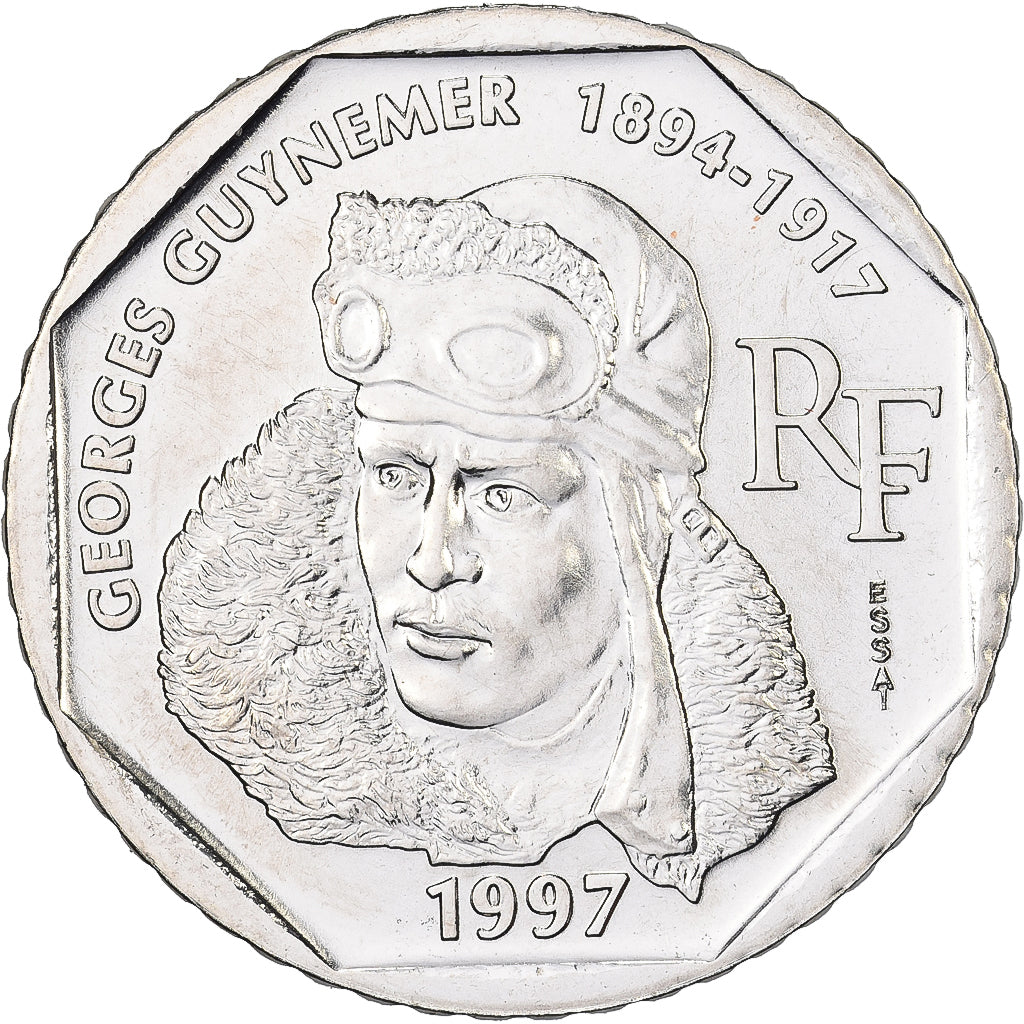 Frankrijk, 2 Francs, Georges Guynemer, 1997, Pessac, ESSAI, Nickel, PR+