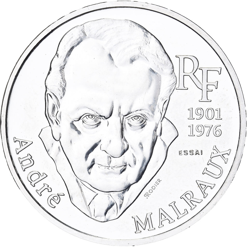 França, 100 Francs, André Malraux, 1997, Pessac, ENSAIO, Prata, MS(60-62)
