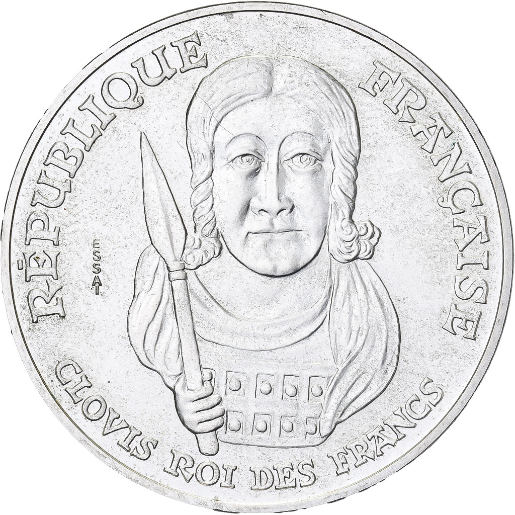 Francja, 100 Francs, Clovis, 1996, Pessac, PRÓBA, Srebro, MS(60-62)