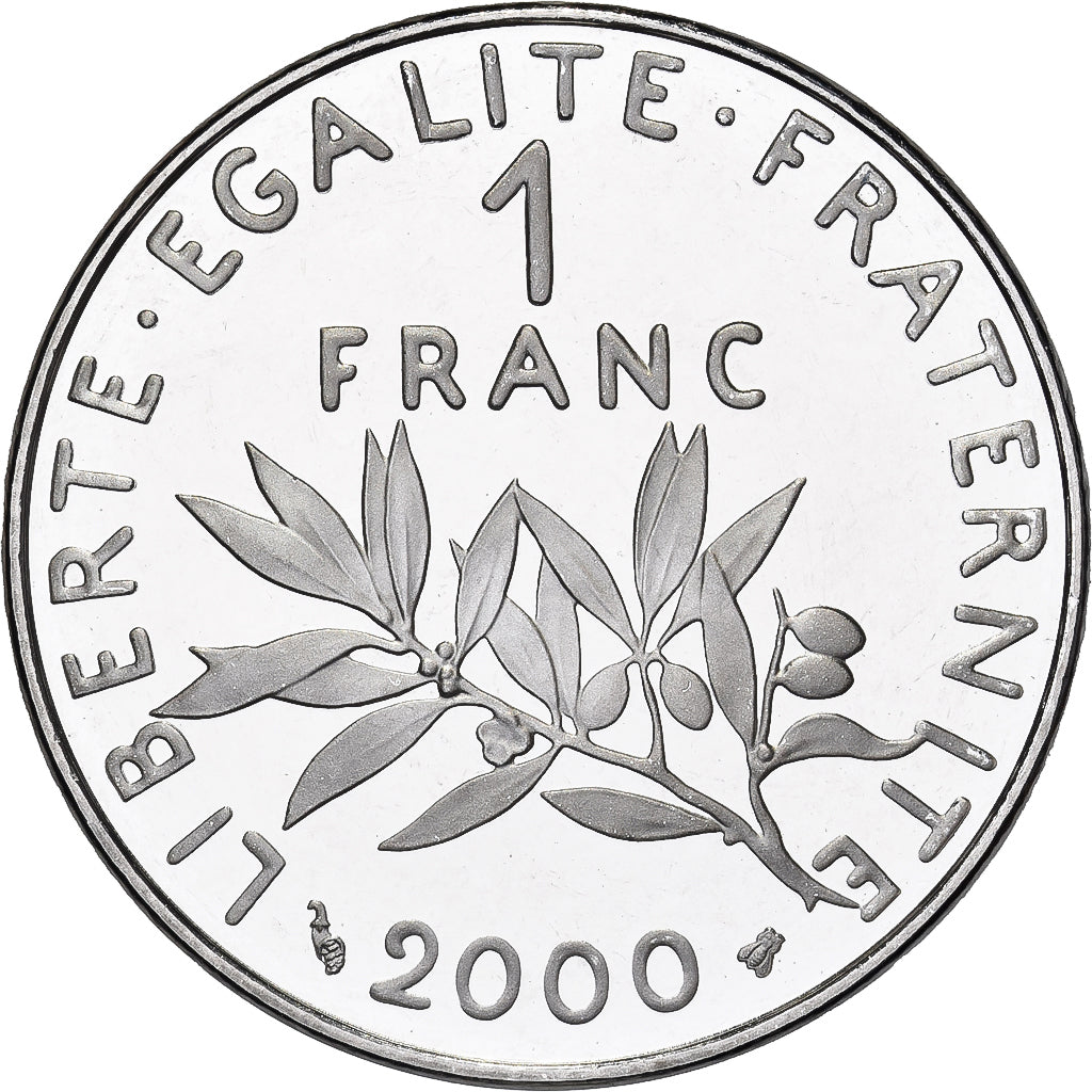 France, 1 Franc, Semeuse, 2000, Paris, Proof, Nickel, MS(63), Gadoury:474b