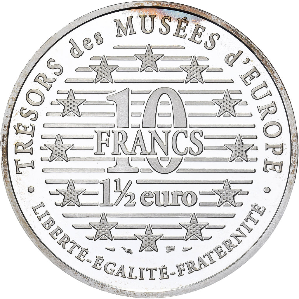 Francia, 10 Francs-1.5 Euro, David, Trésors des Musées d'Europe, 1996, Paris