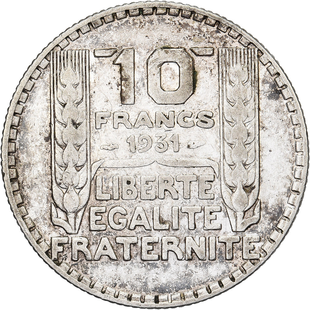 France, 10 Francs, Turin, 1931, Paris, Silver, EF(40-45), Gadoury:801, KM:878