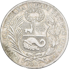 Perù, SOUTH PERU, Sol, 1885, Santiago, Argento, BB, KM:196.22