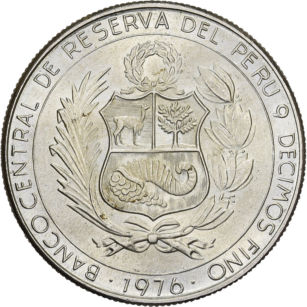 Pérou, 400 Soles, 1976, Lima, Argent, SUP, KM:270