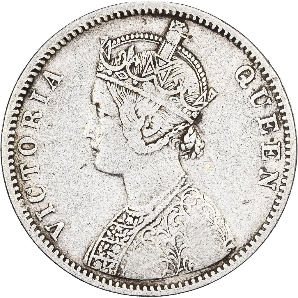 Britisch-Indien, Victoria, Rupee, 1875, Bombay, Silber, S+, KM:473.2