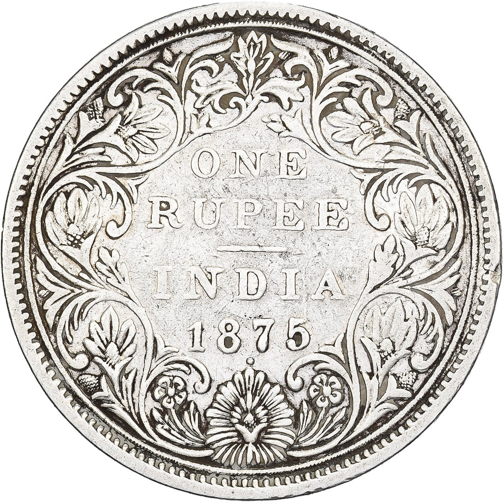 Britisch-Indien, Victoria, Rupee, 1875, Bombay, Silber, S+, KM:473.2