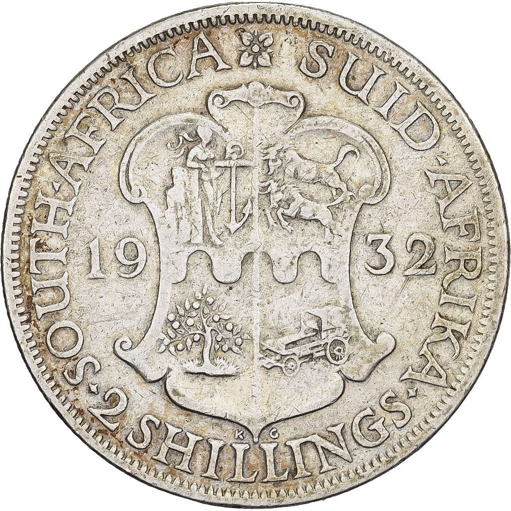 Südafrika, George V, 2 Shillings, 1932, Silber, S+, KM:22